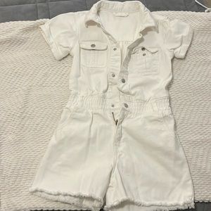 Like new white jean romper
